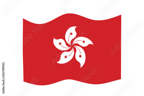 Flag of Hong Kong. National symbol in official colors. Template icon. Abstract vector background.