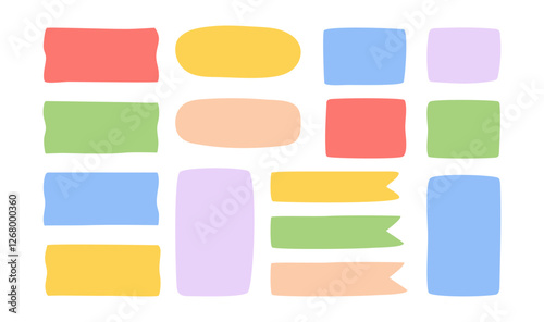 A set of irregular rectangular frames with fluid, hand-drawn edges. Abstract organic shapes, free-form blobs, text boxes.  Vector illustration on white background.