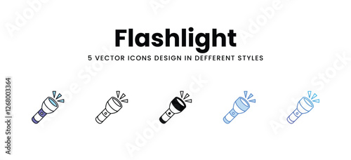 Flashlight vector icons set stock illustration