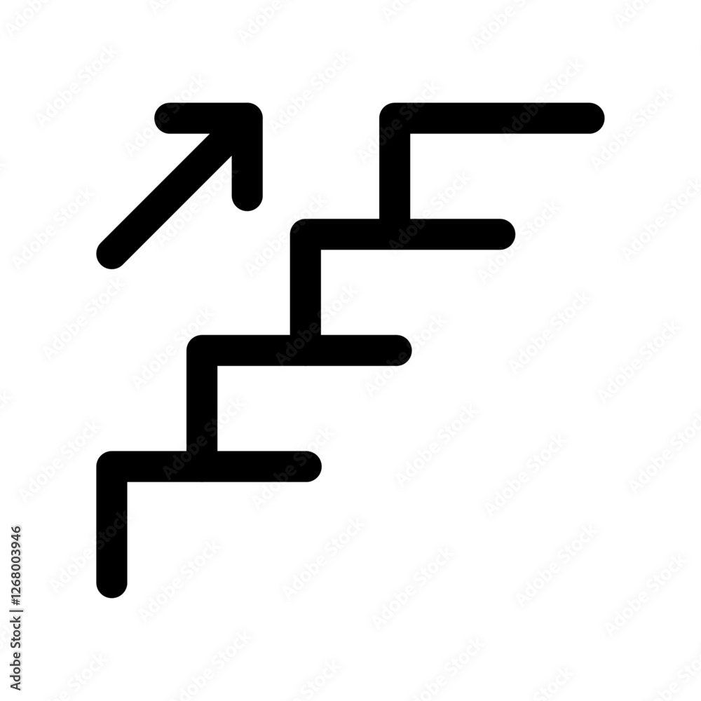 Stair way pictogram, ladder or staircase sign. Upstairs symbol vector design for website design, app, UI isolated on white background. Editable stroke Stair way pictogram, ladder or staircase sign. Upstairs symbol vector design for website design, app, UI isolated on white background. Editable stroke