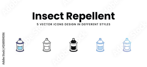 Insect Repellent vector icons set stock illustration