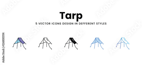 Tarp vector icons set stock illustration