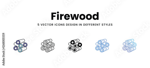 Firewood vector icons set stock illustration