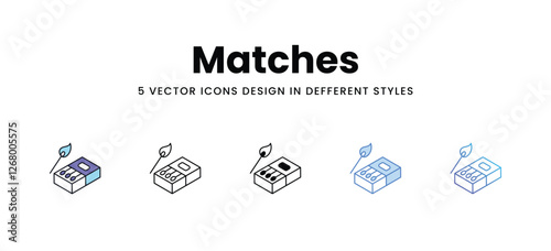 Matches vector icons set stock illustration