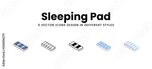 Sleeping Pad vector icons set stock illustration