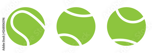 green tennis ball set - vector illustration