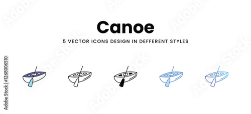 Canoe vector icons set stock illustration