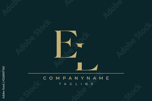 Elegant Monogram with Sophisticated Typography Design Featuring EL with Sophisticated Typography