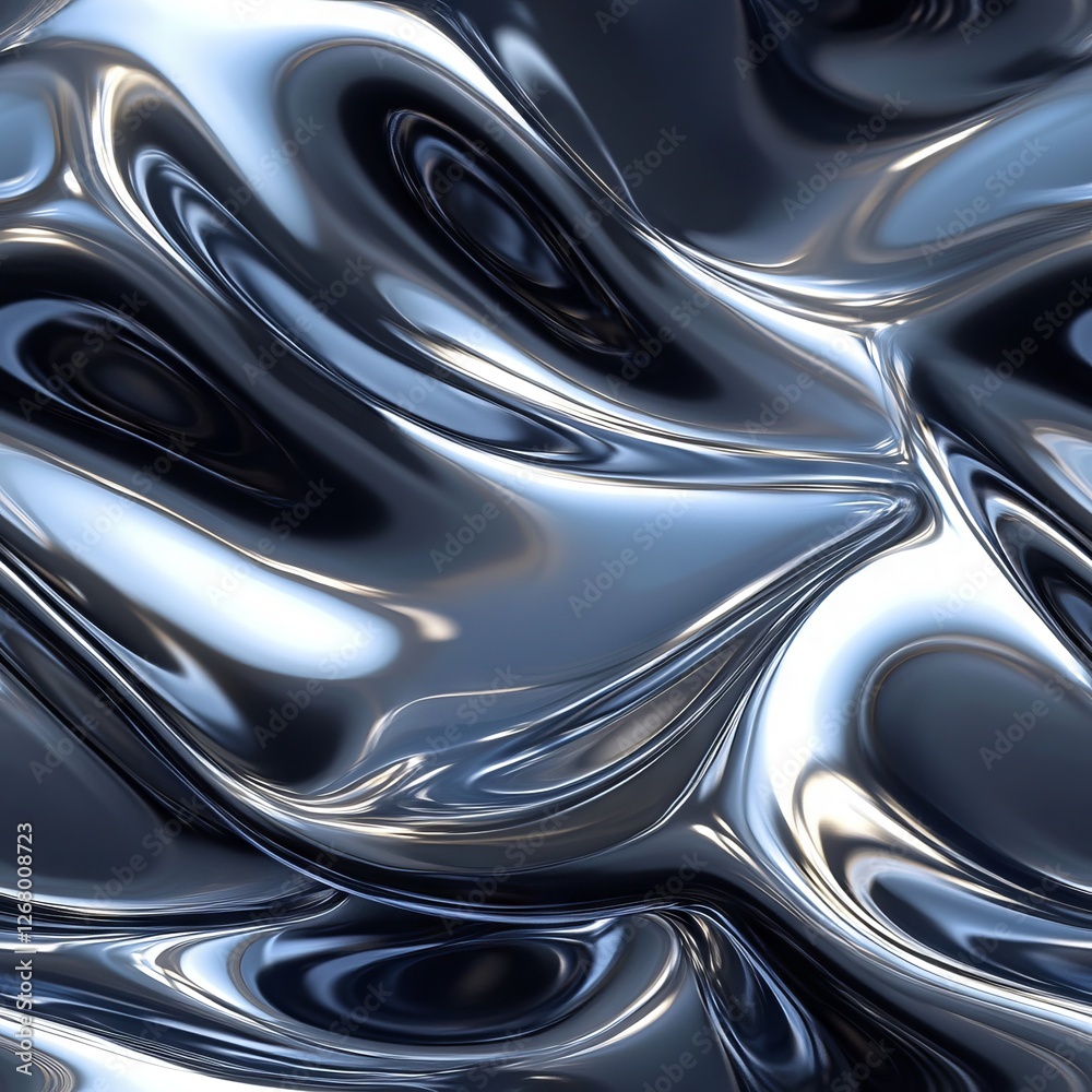 Seamless Pattern - Abstract Liquid Metal Texture Seamless Pattern - Abstract Liquid Metal Texture