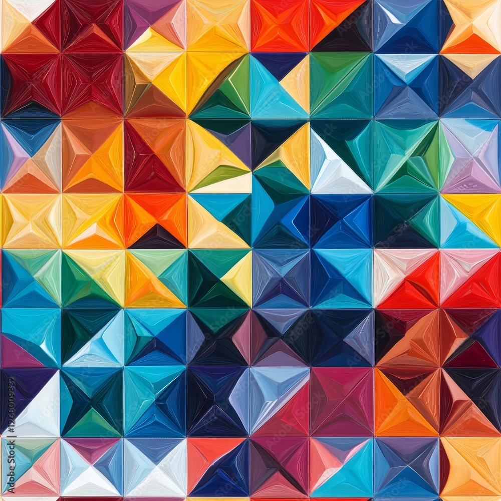 Seamless Pattern - Vibrant abstract geometric pattern in bright colors Seamless Pattern - Vibrant abstract geometric pattern in bright colors
