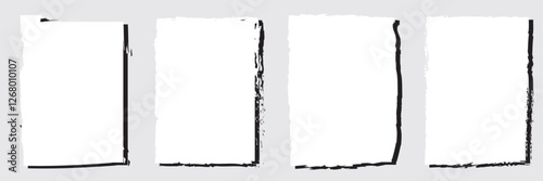 Torn sheets of paper. Torn paper strips set. Vector illustration