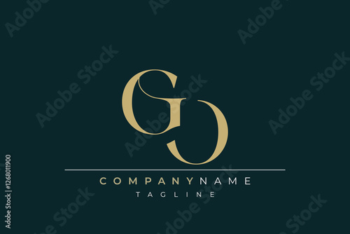 Schilderij op canvas Elegant Monogram with Sophisticated Typography Design Featuring GO with Sophisti