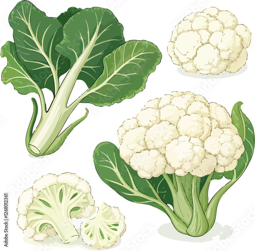 Cauliflower vector design, Cauliflower in white background illustration vector design