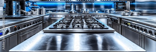 An inviting kitchen space equipped with professional culinary tools and modern appliances, designed for chefs to create delicious masterpieces with ease.