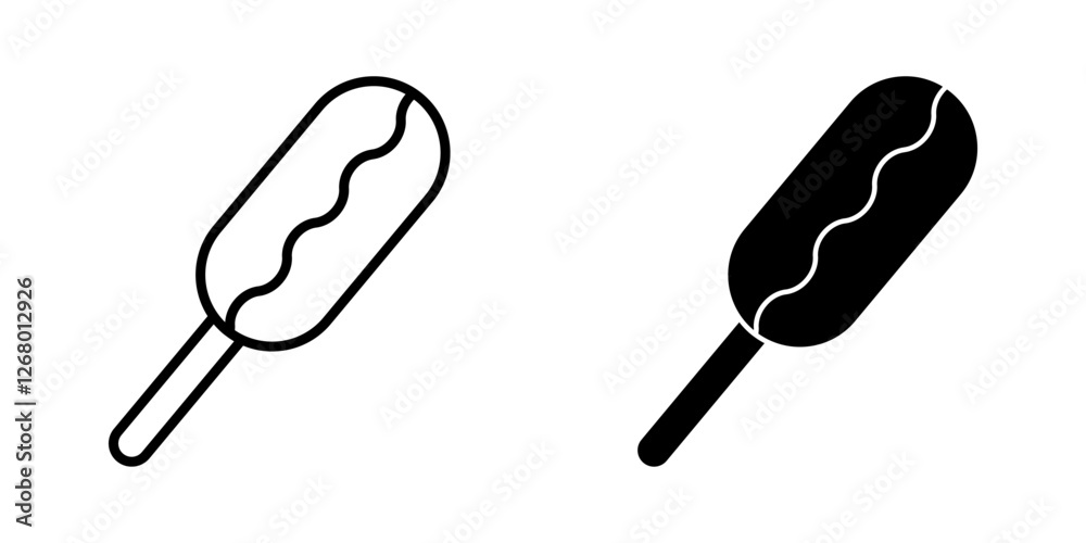 corn dog Icon set. Symbol isolated white background. vector illustration. color editable. corn dog Icon set. Symbol isolated white background. vector illustration. color editable.