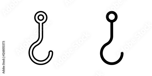 hooks Icon set. Symbol isolated white background. vector illustration. color editable.