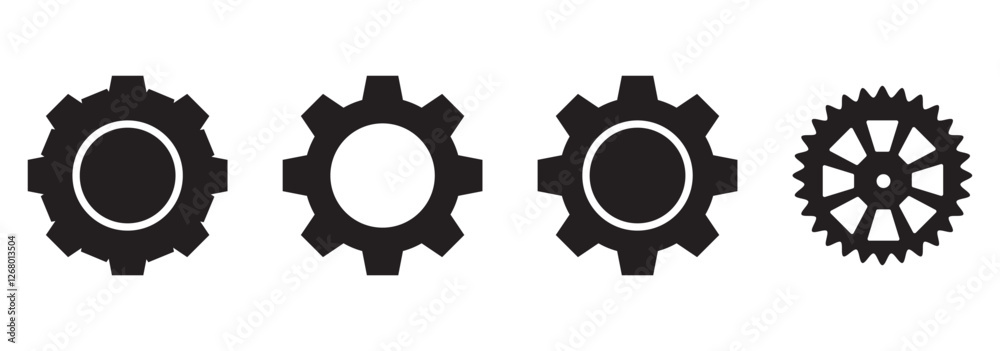 set of gear icons on white background set of gear icons on white background