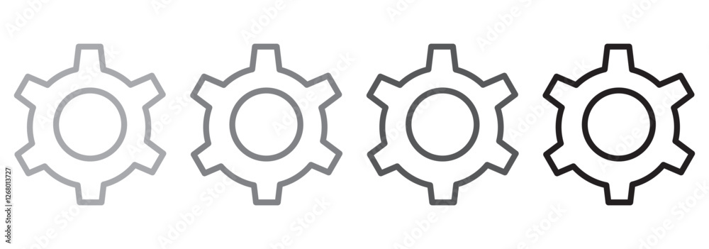 set of gear icons on white background set of gear icons on white background