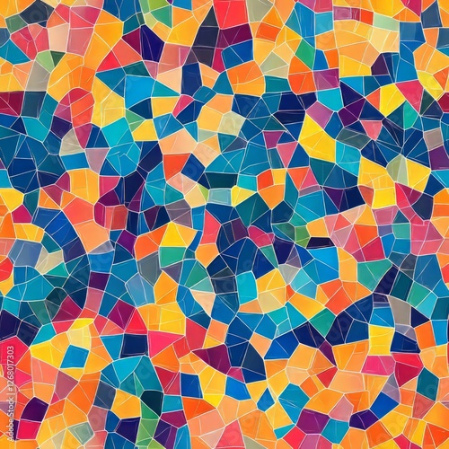 Seamless Pattern - Abstract Colorful Mosaic Pattern Background
