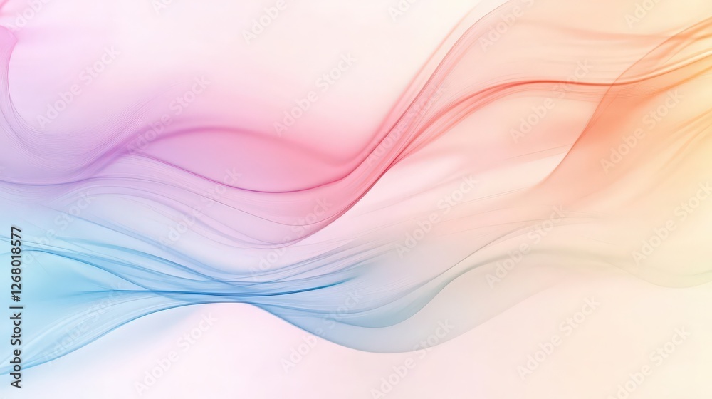 Fototapeta premium Elegant Pastel Waves: A Soft and Serene Abstract Background Design