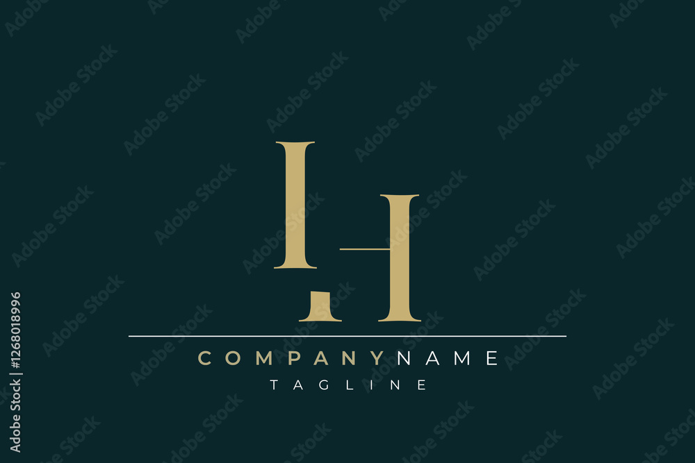 Elegant Monogram with Sophisticated Typography Design Featuring IH with Sophisticated Typography Elegant Monogram with Sophisticated Typography Design Featuring IH with Sophisticated Typography