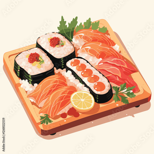 Adobe Illustrafood, japanese, cuisine, traditional, asian, meal, japan, restaurant, culture, healthy, rice, seafood, japanese food, sushi, dish, fresh, delicious, lunch, gourmet, menu, dinntor Artwork