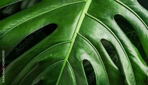 tropical monstera leaf plant macro shot photo