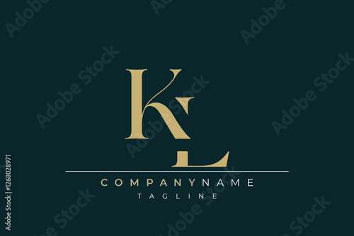 Elegant Monogram with Sophisticated Typography Design Featuring KL with Sophisticated Typography