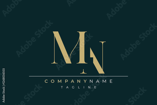 Elegant Monogram with Sophisticated Typography Design Featuring MN with Sophisticated Typography