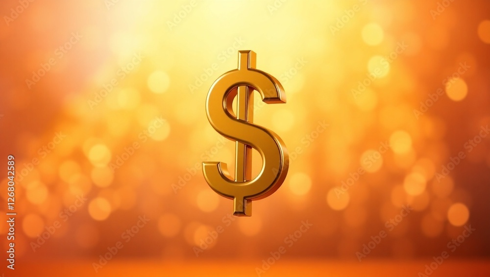 golden dollar sign in golden background, ai generated, copy space golden dollar sign in golden background, ai generated, copy space
