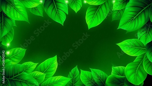 green leaves background, greel leaves frame photo