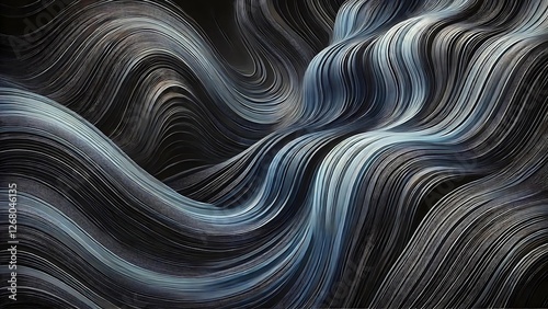 Flowing Lines and Colorful Waves Creating a Dynamic and Serene Visual Aesthetic, Changing Visual Representation of Motion and Depth