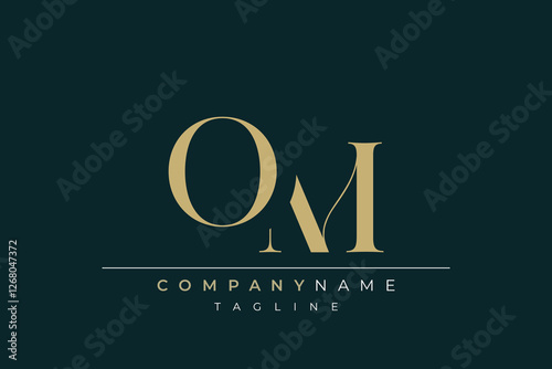 Elegant Monogram with Sophisticated Typography Design Featuring OM with Sophisticated Typography