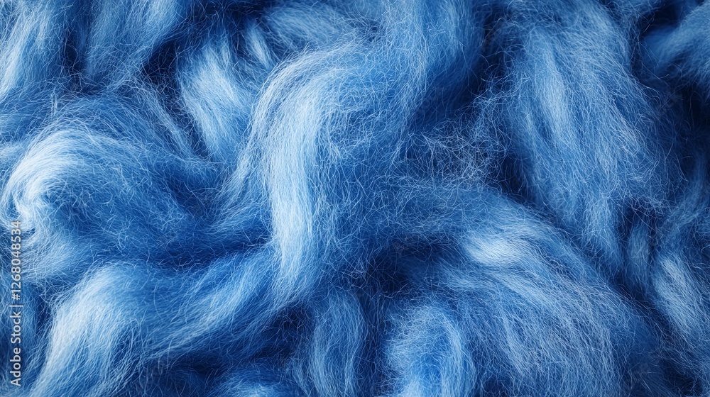 Obraz premium Blue Watercolor Mohair Texture Background with Smooth and Fluffy Wool Fabric for Textiles and Design 