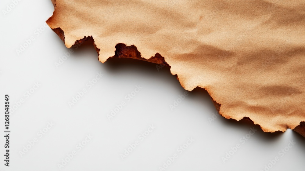 Burnt Edge of Paper on White Background Burnt Edge of Paper on White Background