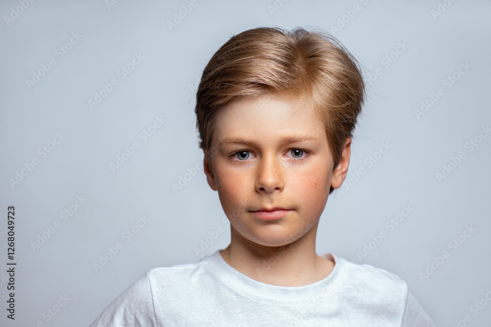 Portrait of handsome boy on white background Portrait of handsome boy on white background