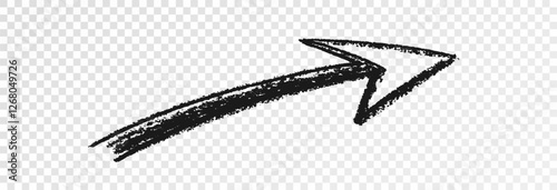Arrows drawn with marker, carelessly drawn arrows in different directions. Set of curved arrows vector illustration png.	
