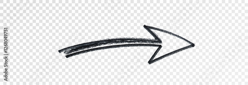 Arrows drawn with marker, carelessly drawn arrows in different directions. Set of curved arrows vector illustration png.