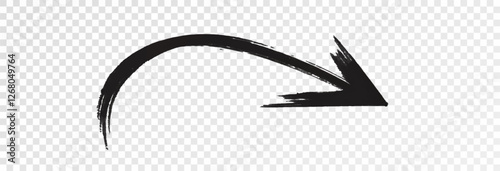 Arrows drawn with marker, carelessly drawn arrows in different directions. Set of curved arrows vector illustration png.	
