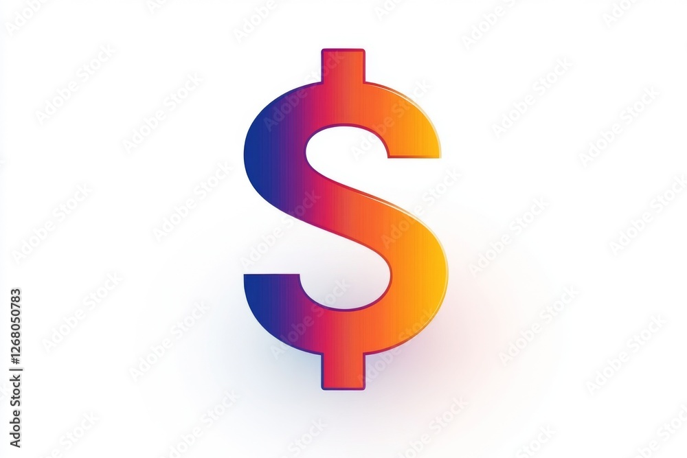 Gradient dollar sign with a modern colorful abstract style Gradient dollar sign with a modern colorful abstract style