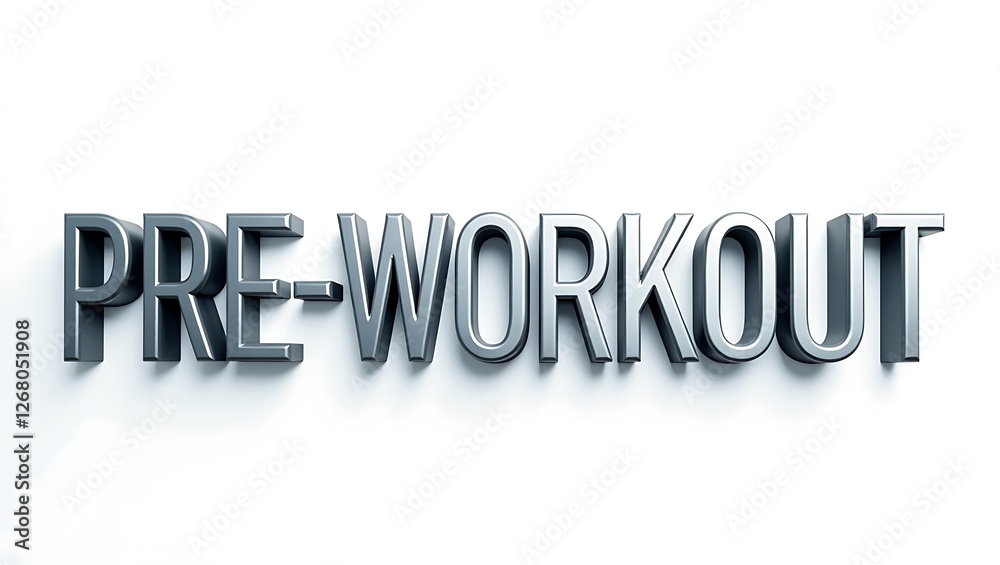 Metallic typography design for pre-workout fitness enthusiasts Metallic typography design for pre-workout fitness enthusiasts
