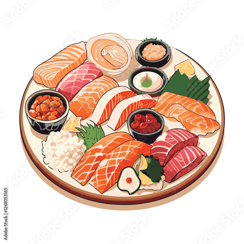 Adobe Illustrafood, japanese, cuisine, traditional, asian, meal, japan, restaurant, culture, healthy, rice, seafood, japanese food, sushi, dish, fresh, delicious, lunch, gourmet, menu, dinntor Artwork