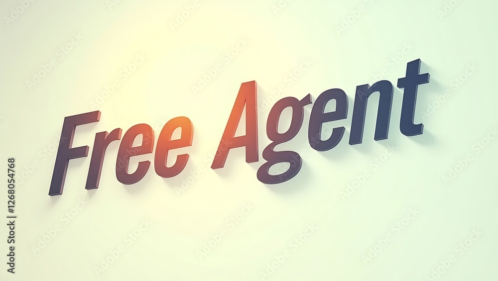 Bold typography displaying the phrase Free Agent on a soft textured background