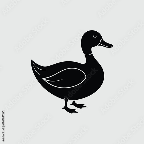 duck silhouette vector illustration on white background