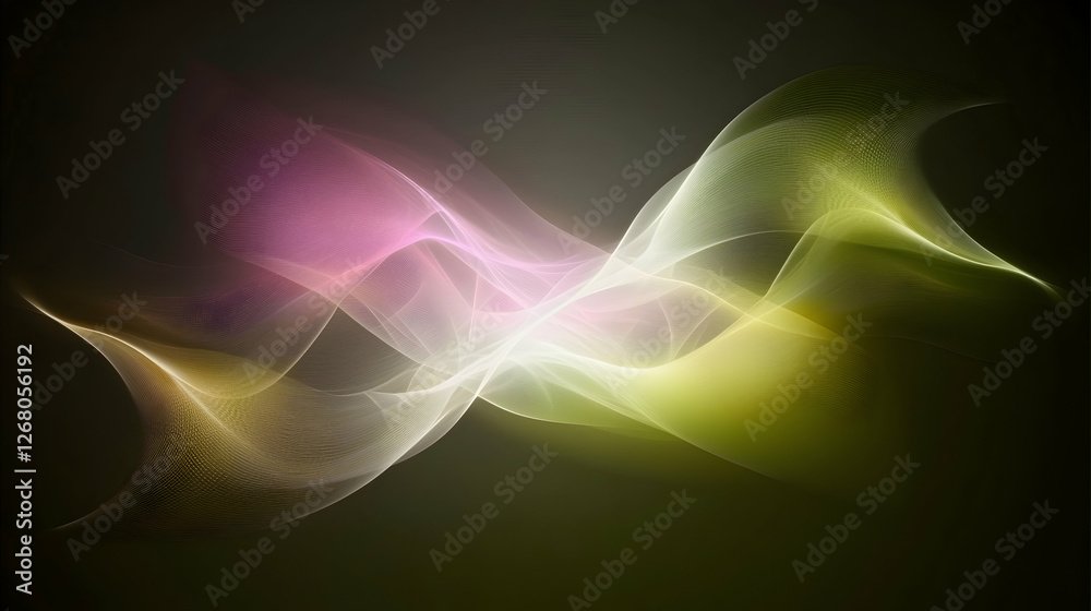 Obraz premium Abstract glowing waves, dark background, digital art, website header