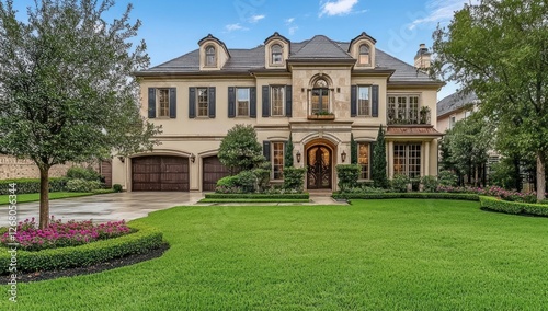 Luxury French-Style Mansion Home Exterior in Houston, Texas