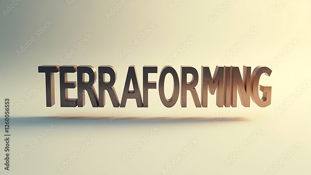 Illustration showcasing the word terraforming, emphasizing its significance in discussions about transforming other planets Illustration showcasing the word terraforming, emphasizing its significance in discussions about transforming other planets