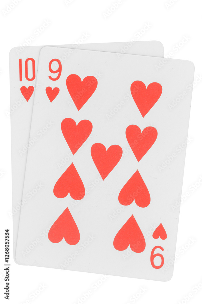 Fototapeta premium card gambling nine isolated on white background