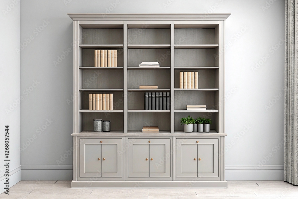 Gray bookcase, books, plants, room, interior design, home decor, storage, shelving, minimalist, apartment Gray bookcase, books, plants, room, interior design, home decor, storage, shelving, minimalist, apartment