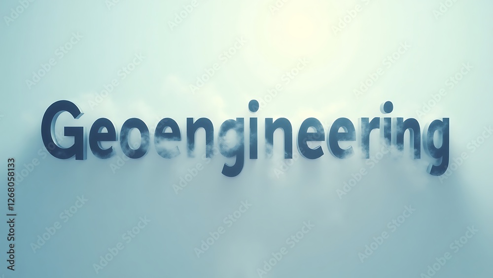 term geoengineering featuring fog-like effects around the typography term geoengineering featuring fog-like effects around the typography